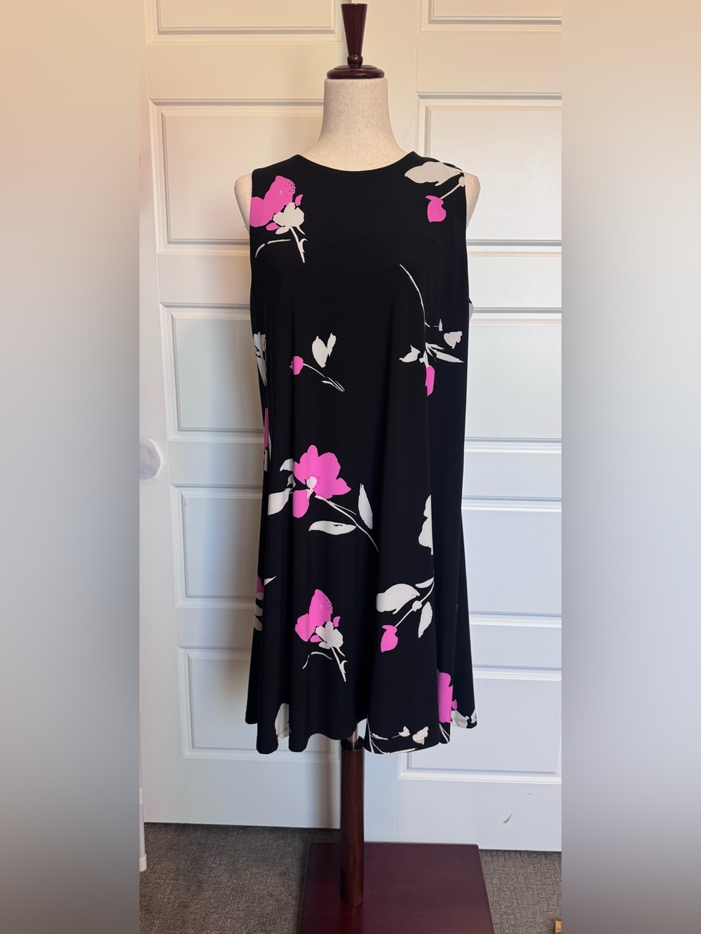 Lauren Ralph Lauren Floral Maxi Dress Black & Pink Size 16 Like New